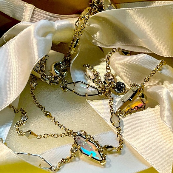 NWT Rare & Retired Kendra Scott Zuly Necklace 40” Iridescent Dichroic Crystal CZ - Picture 8 of 11